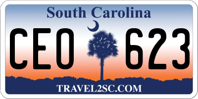 SC license plate CEO623