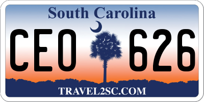 SC license plate CEO626