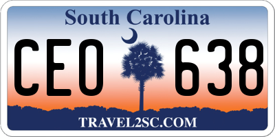 SC license plate CEO638