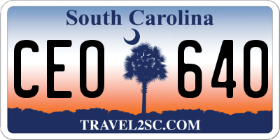 SC license plate CEO640