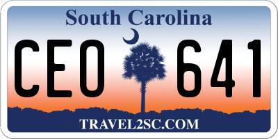 SC license plate CEO641