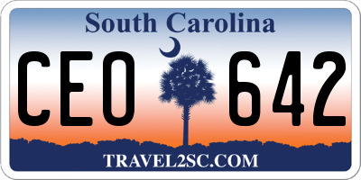 SC license plate CEO642