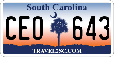 SC license plate CEO643