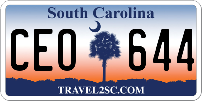 SC license plate CEO644