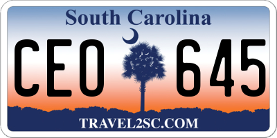 SC license plate CEO645