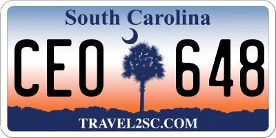 SC license plate CEO648