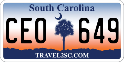 SC license plate CEO649