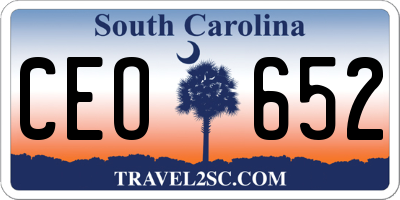 SC license plate CEO652