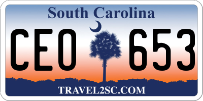SC license plate CEO653