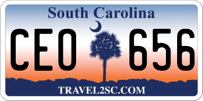 SC license plate CEO656
