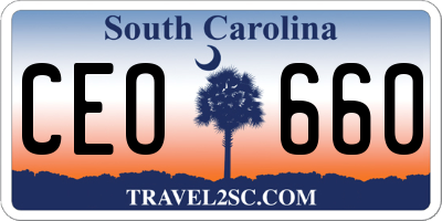 SC license plate CEO660