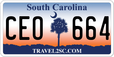 SC license plate CEO664