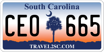 SC license plate CEO665