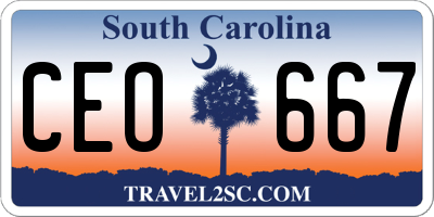 SC license plate CEO667