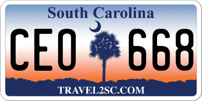 SC license plate CEO668