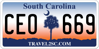 SC license plate CEO669
