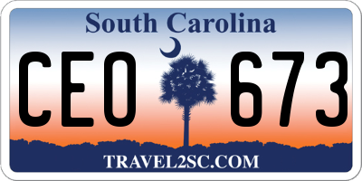 SC license plate CEO673