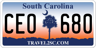 SC license plate CEO680