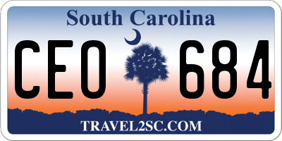 SC license plate CEO684