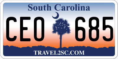 SC license plate CEO685
