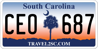 SC license plate CEO687