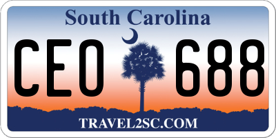 SC license plate CEO688