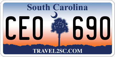 SC license plate CEO690