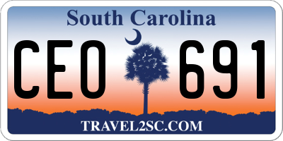 SC license plate CEO691