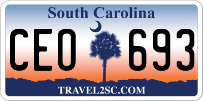 SC license plate CEO693