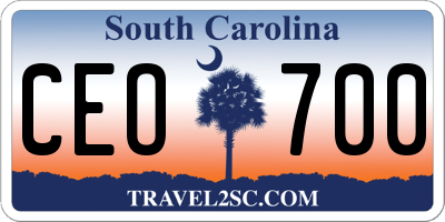 SC license plate CEO700