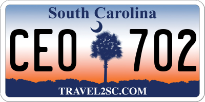SC license plate CEO702