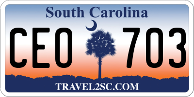 SC license plate CEO703