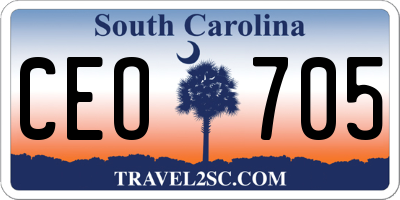 SC license plate CEO705