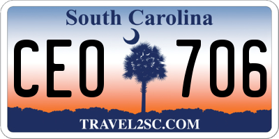 SC license plate CEO706