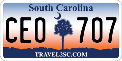 SC license plate CEO707