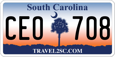 SC license plate CEO708