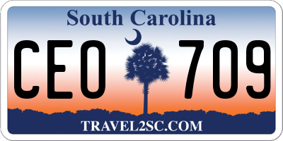 SC license plate CEO709