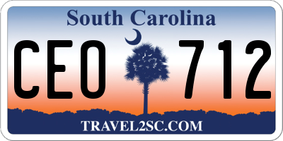 SC license plate CEO712