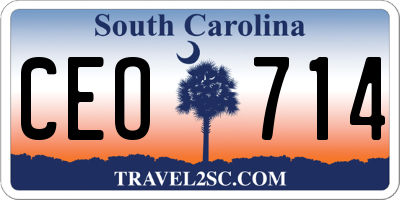 SC license plate CEO714