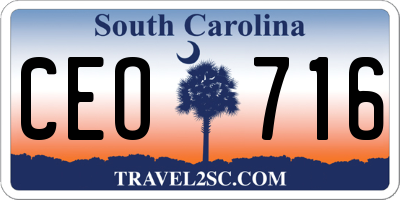 SC license plate CEO716