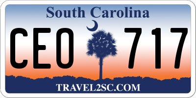 SC license plate CEO717