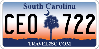SC license plate CEO722