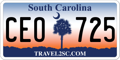 SC license plate CEO725