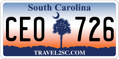SC license plate CEO726