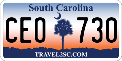 SC license plate CEO730