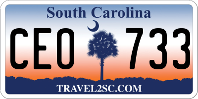 SC license plate CEO733