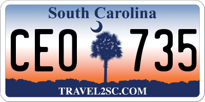 SC license plate CEO735
