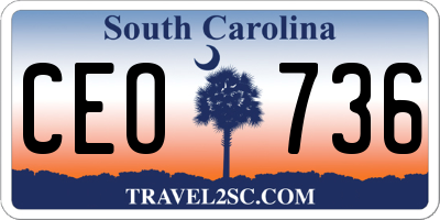 SC license plate CEO736