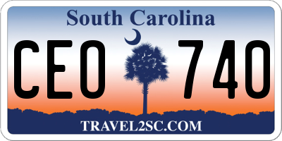 SC license plate CEO740