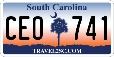 SC license plate CEO741